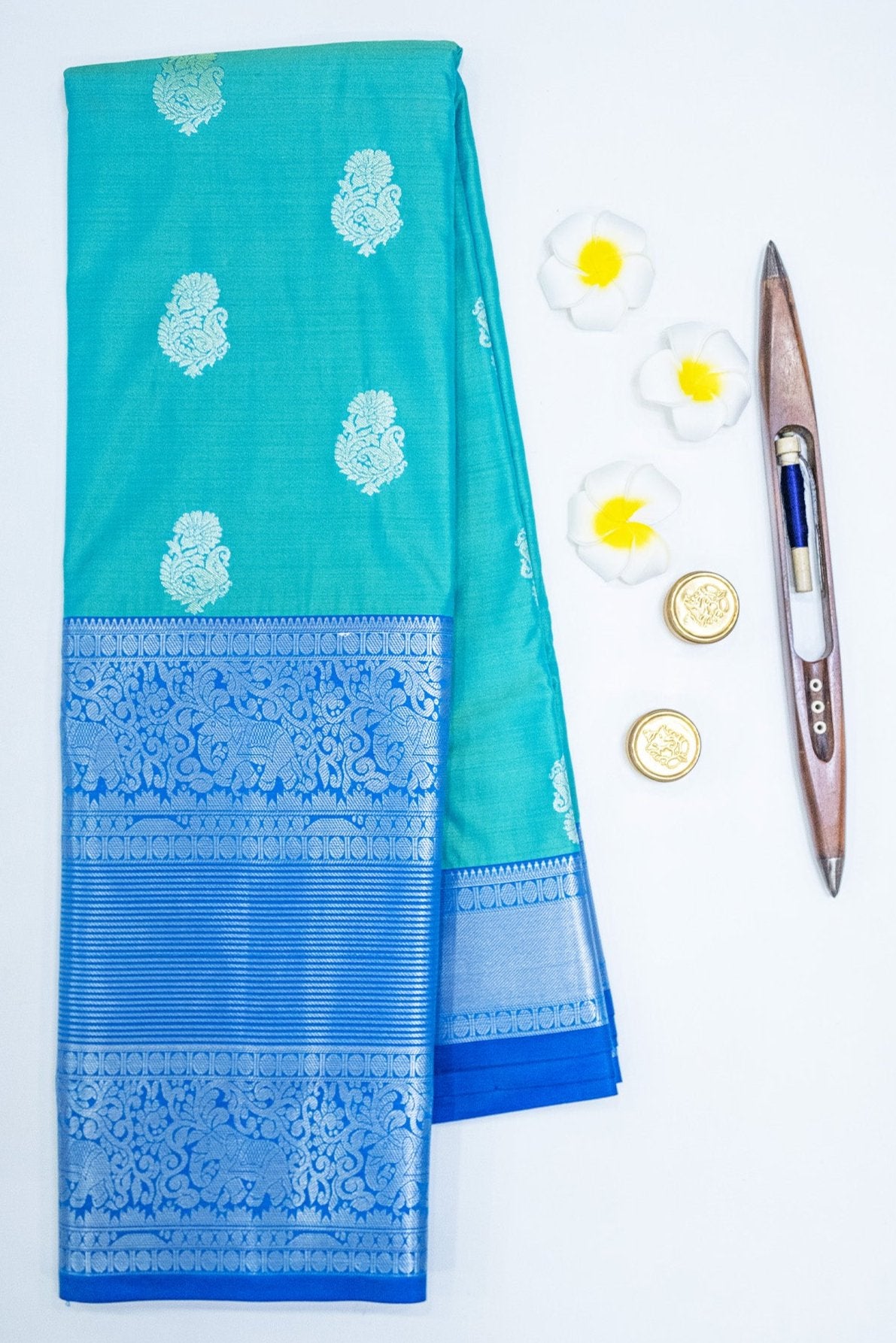 DHARMAVARAM SEMI SILK SAREE - BIG BORDER & MOTIFS