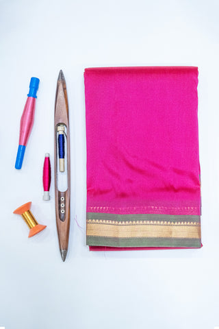 KANCHI TAPE BORDER PLAIN SEMI SOFT SILK SAREE