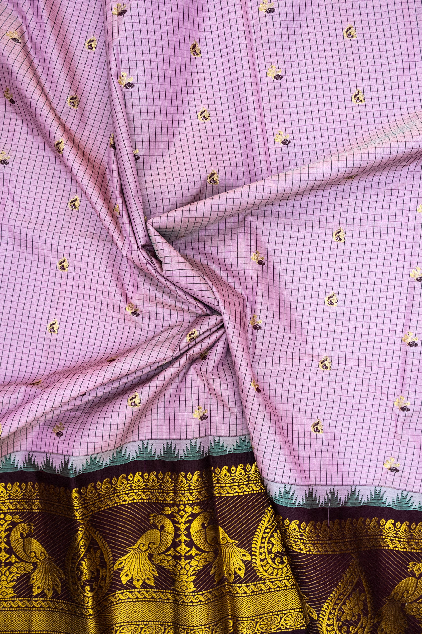 GADWAL SEMI SILK CHECKS SAREE