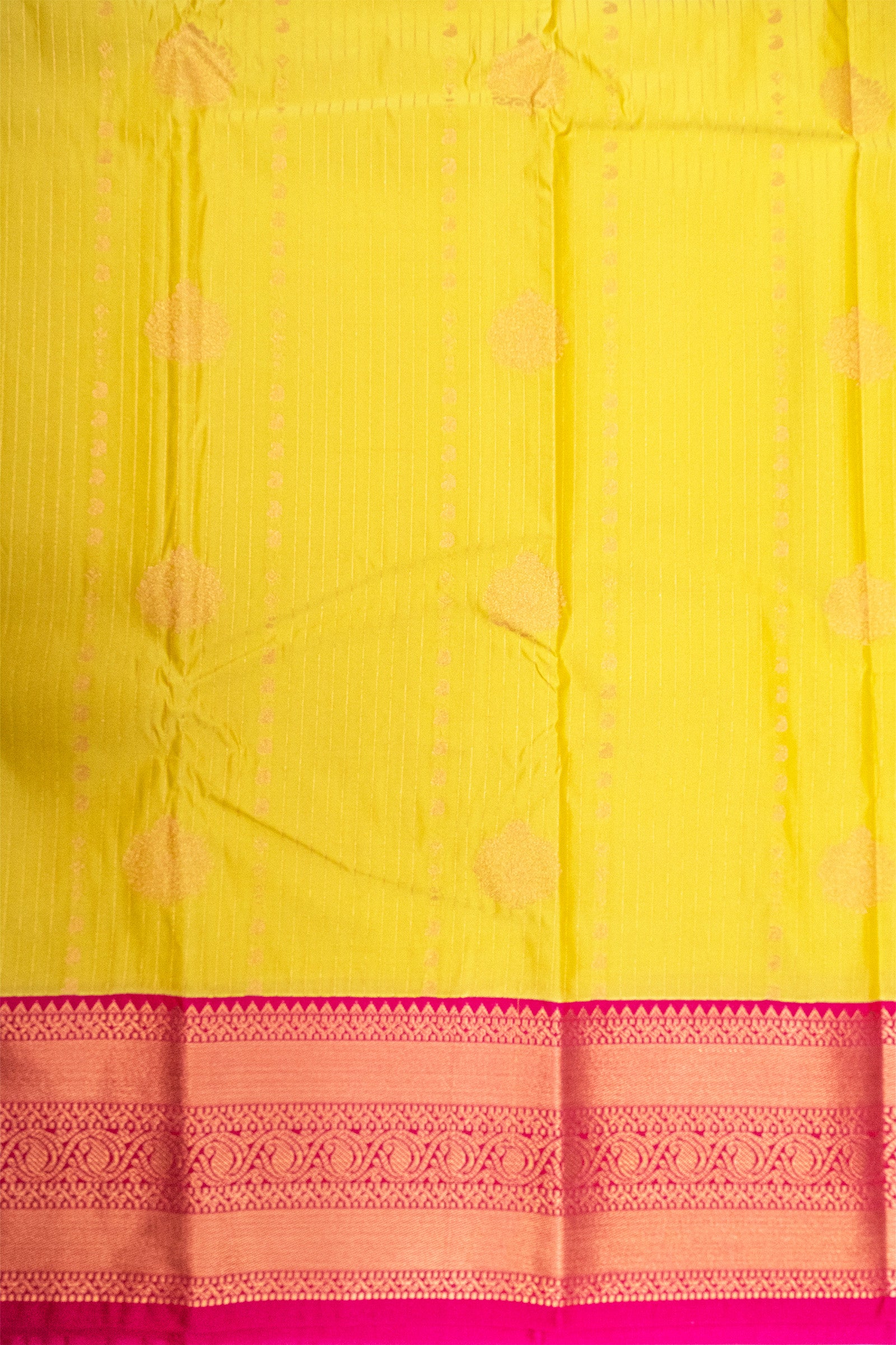 YELLOW & PINK - KANCHIPURAM KORVAI SEMI SILK SAREE