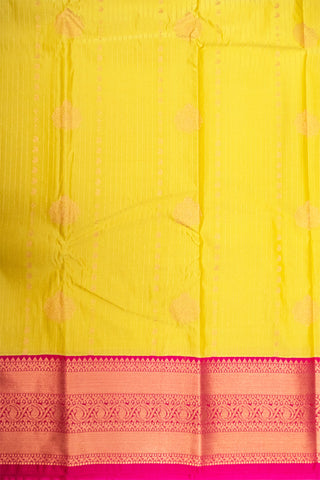 YELLOW & PINK - KANCHIPURAM KORVAI SEMI SILK SAREE