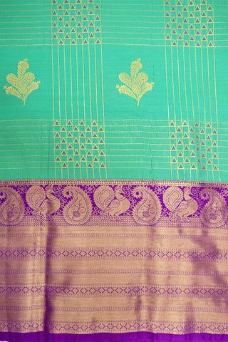 CGREEN & PURPLE - SEMI KANCHIPURAM SILK SAREE