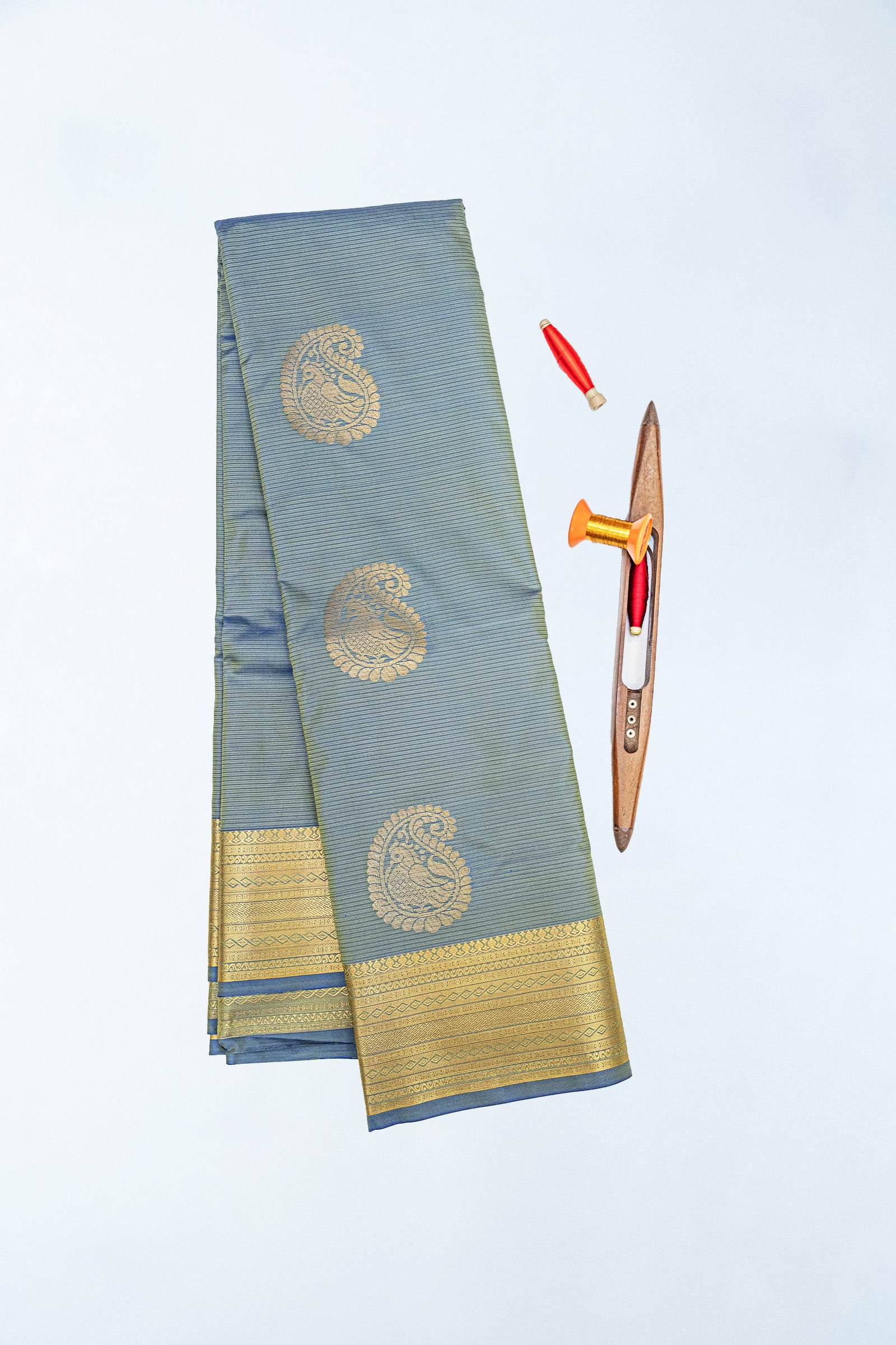 LIGHT GREEN & GOLD - KANCHIPURAM SOFT SILK SAREE