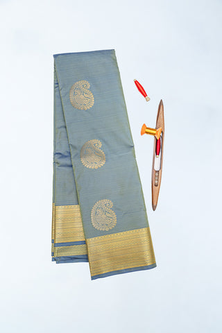 LIGHT GREEN & GOLD - KANCHIPURAM SOFT SILK SAREE