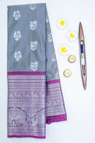 DHARMAVARAM SEMI SILK SAREE - BIG BORDER & MOTIFS