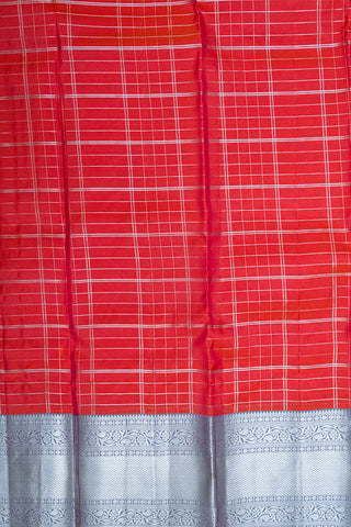 RED & SKY BLUE - DHARMAVARAM HANDLOOM PURE SILK SAREE