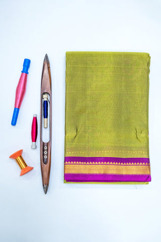 KANCHI TAPE BORDER PLAIN SEMI SOFT SILK SAREE