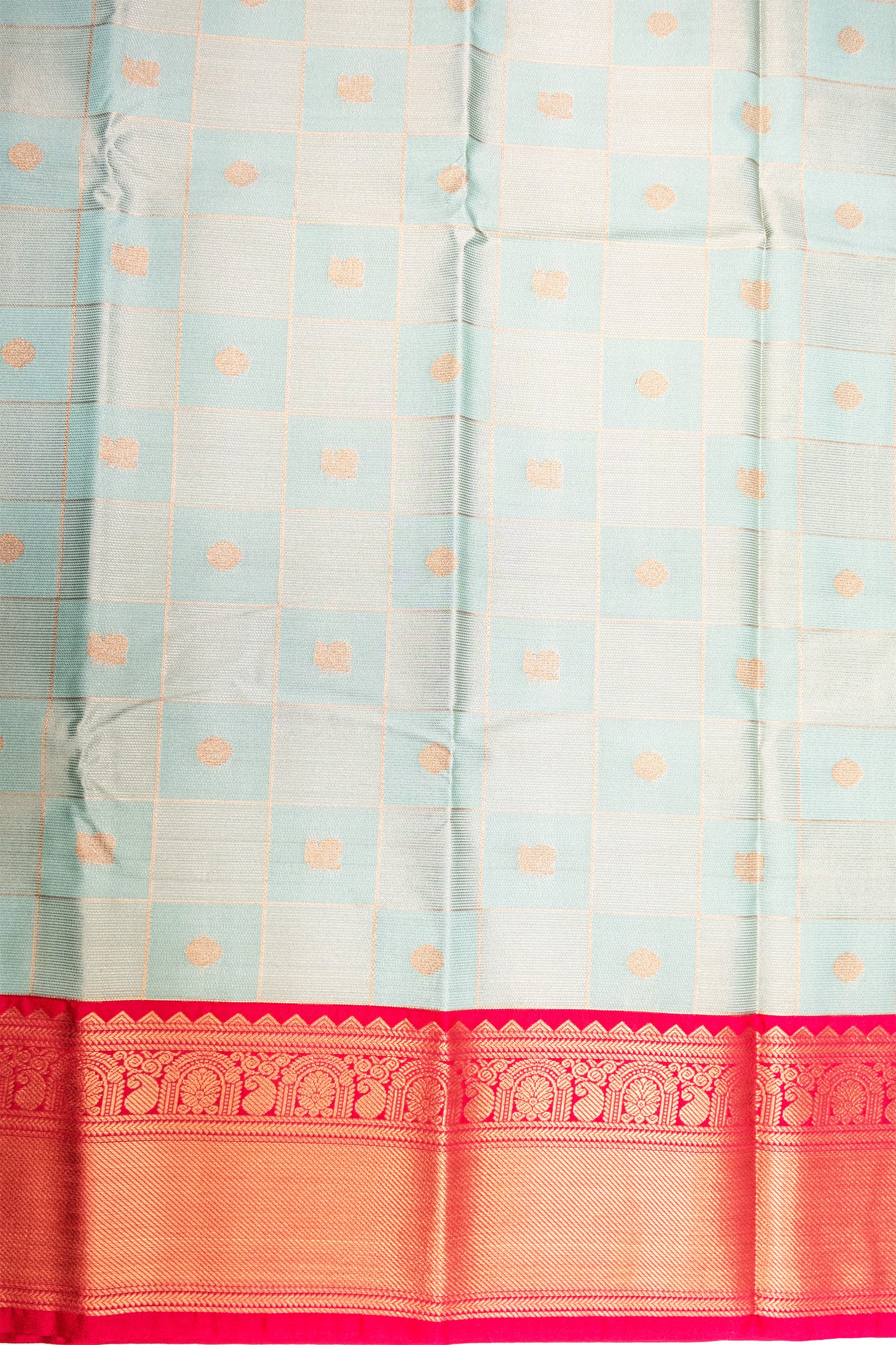 OLIVE GREEN & PINK - KANCHIPURAM KORVAI SEMI SILK SAREE