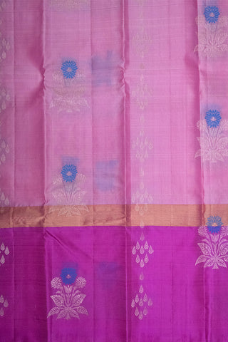 BABY PINK & PINK - KANCHIPURAM HANDLOOM PURE SILK SAREE