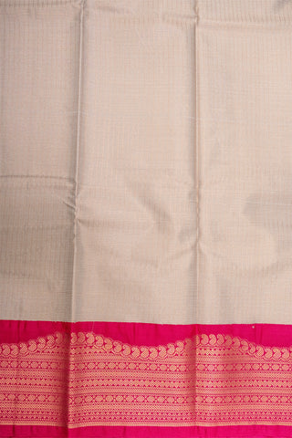 CREAM & PINK - KANCHIPURAM KORVAI SEMI SILK SAREE