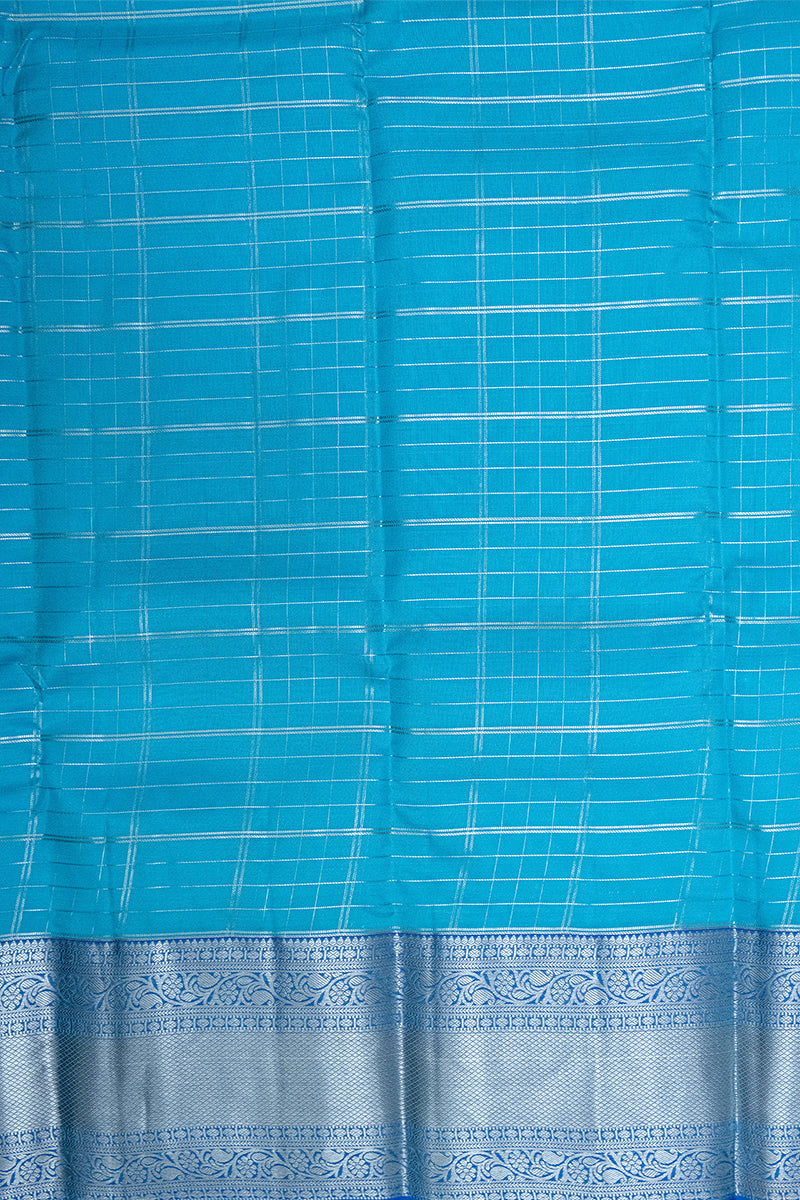 PURPLE & SKY BLUE - DHARMAVARAM HANDLOOM PURE SILK SAREE