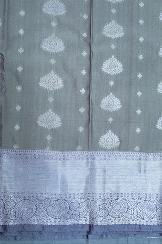 SLATE GREY & COOL GREY - SEMI KANCHIPURAM SILK SAREE