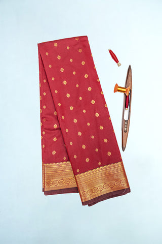 MAROON & GOLD - KANCHIPURAM SOFT SILK SAREE