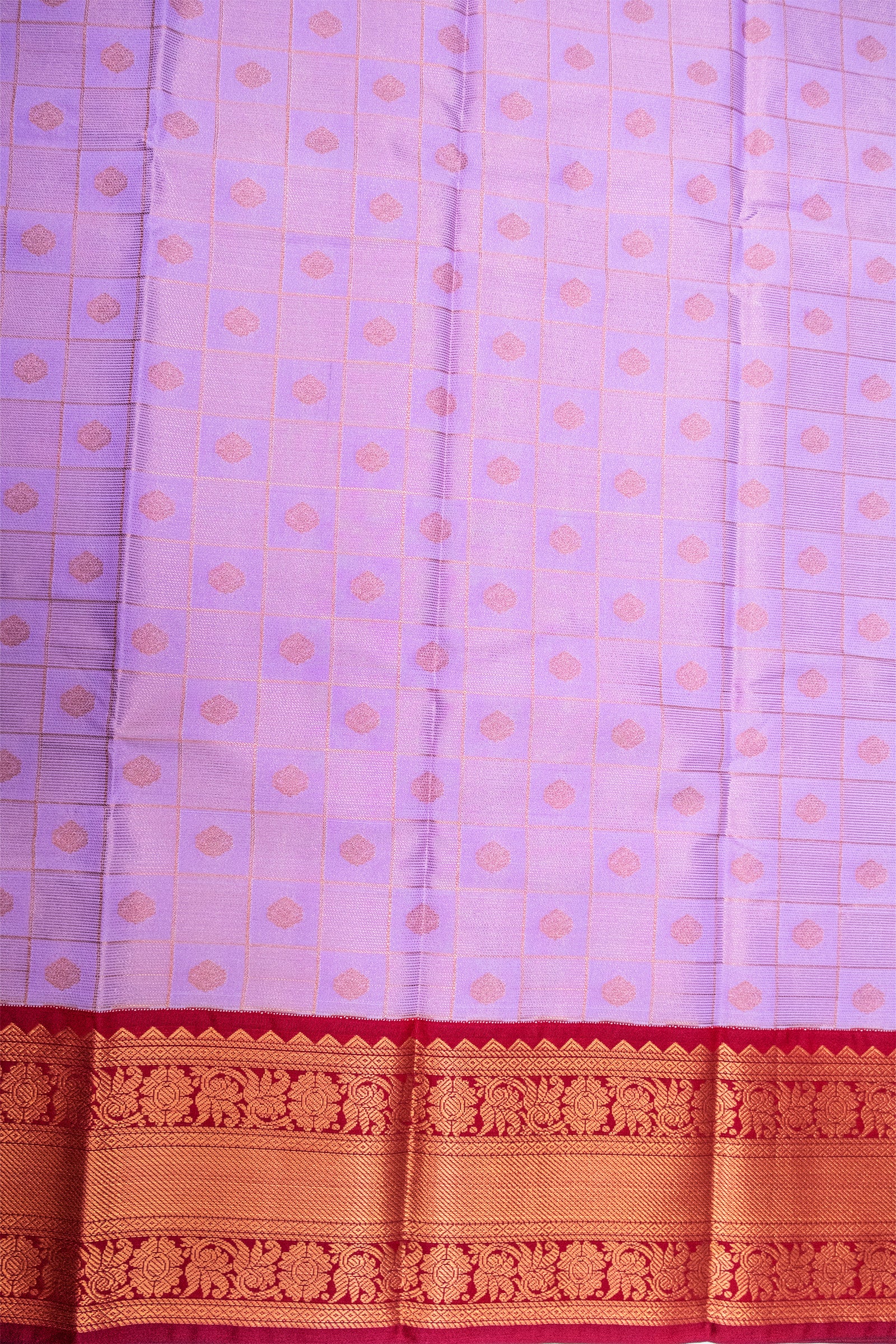 PASTEL PURPLE & MAROON - KANCHIPURAM KORVAI SEMI SILK SAREE