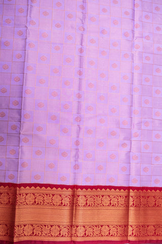 PASTEL PURPLE & MAROON - KANCHIPURAM KORVAI SEMI SILK SAREE