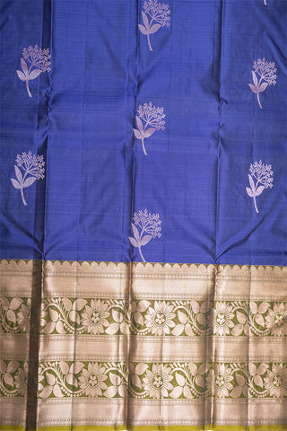 TEAL BLUE & OLIVE - DHARMAVARAM HANDLOOM PURE SILK SAREE