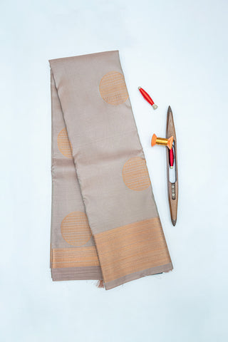 PALE SILVER & GOLD - KANCHIPURAM SOFT SILK SAREE