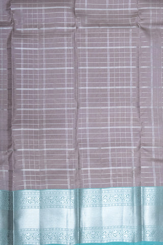 GREY & SKY BLUE -  DHARMAVARAM HANDLOOM PURE SILK SAREE