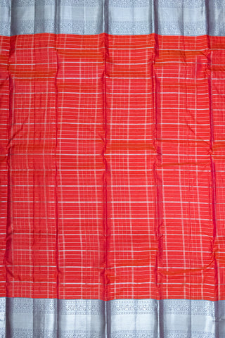 RED & SKY BLUE - DHARMAVARAM HANDLOOM PURE SILK SAREE