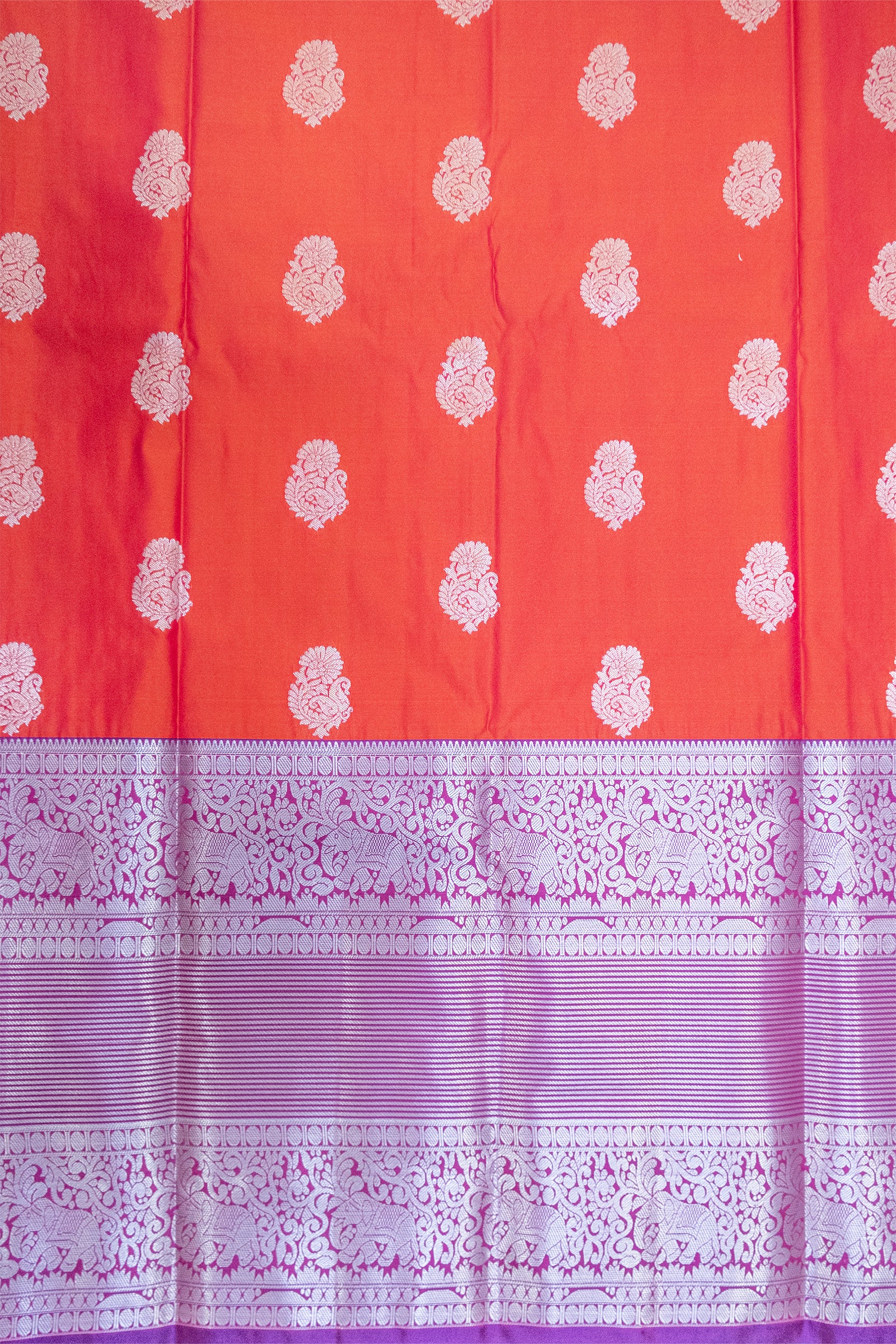 DHARMAVARAM SEMI SILK SAREE - BIG BORDER & MOTIFS