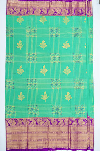 CGREEN & PURPLE - SEMI KANCHIPURAM SILK SAREE