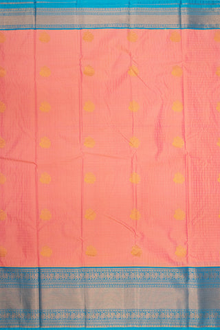 SALMON & BLUE - KANCHIPURAM KORVAI SEMI SILK SAREE