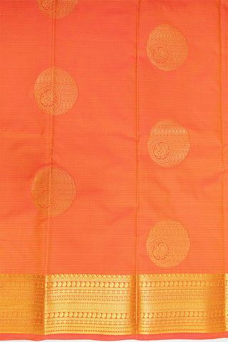 CARROT ORANGE & GOLD - KANCHIPURAM SOFT SILK SAREE