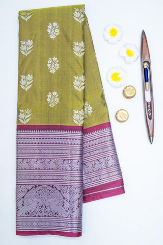 DHARMAVARAM SEMI SILK SAREE - BIG BORDER & MOTIFS