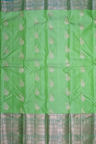 SKY BLUE & LIGHT GREEN - DHARMAVARAM HANDLOOM PURE SILK SAREE