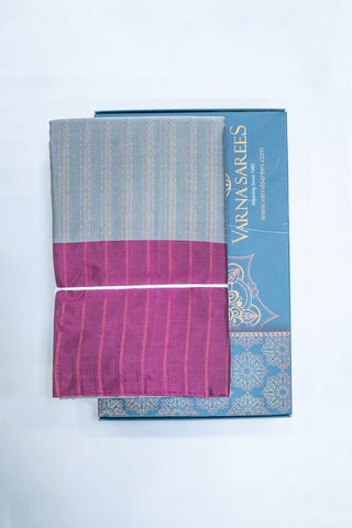 ARANI SOUTH SEMI SILK SAREE - SMALL STRIPES