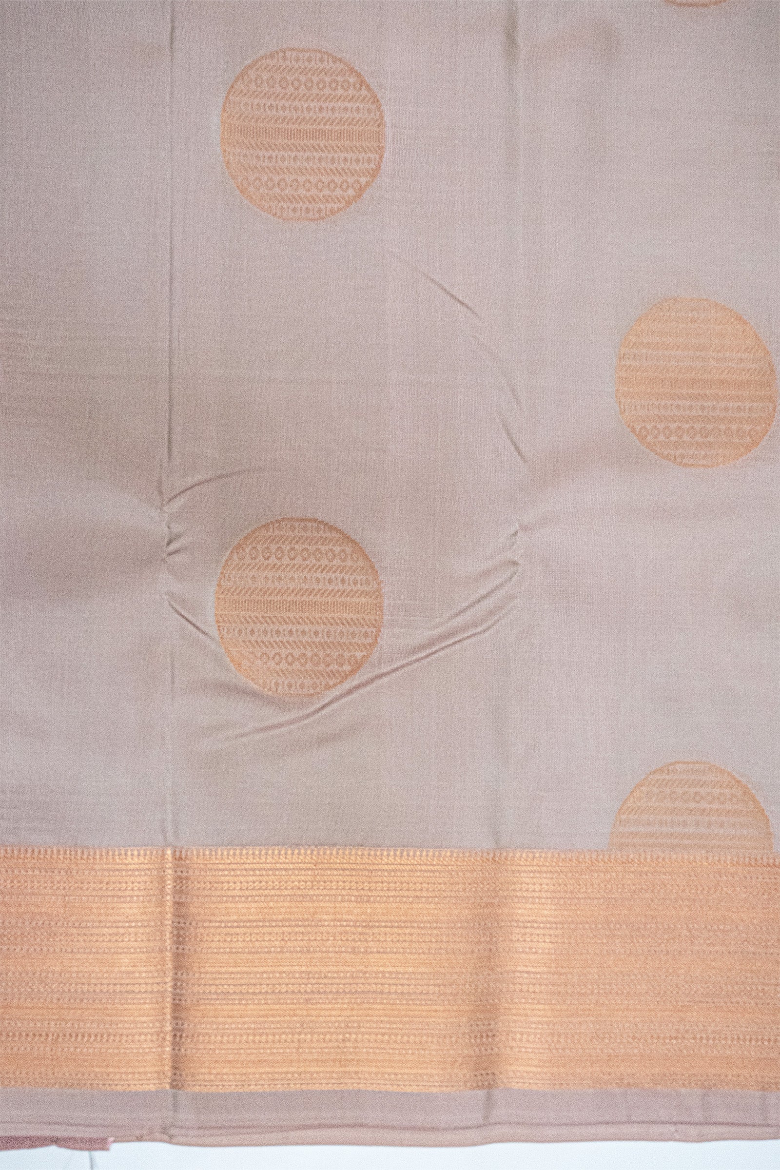 PALE SILVER & GOLD - KANCHIPURAM SOFT SILK SAREE