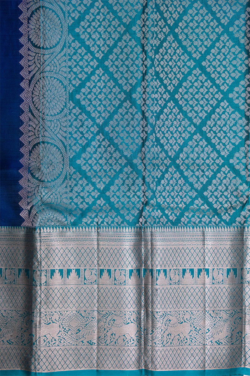 BLUE & GREEN - DHARMAVARAM HANDLOOM PURE SILK SAREE