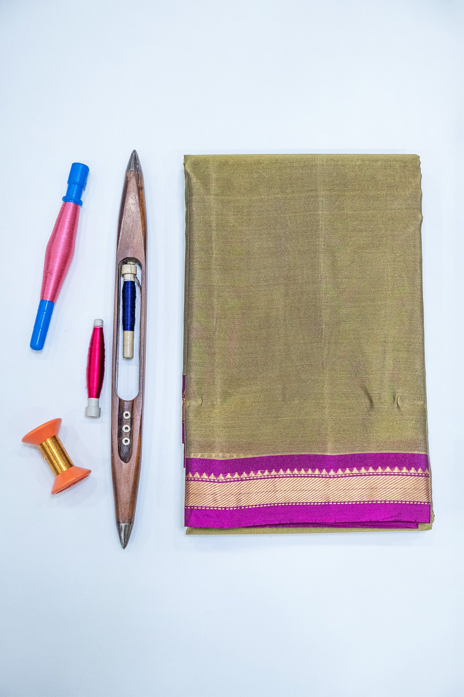 KANCHI TAPE BORDER PLAIN SEMI SOFT SILK SAREE