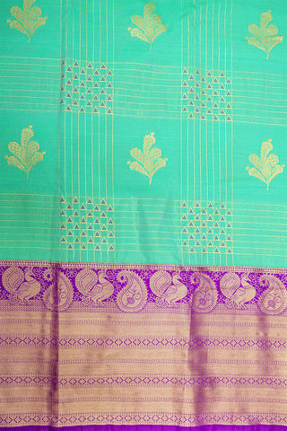 CGREEN & PURPLE - SEMI KANCHIPURAM SILK SAREE