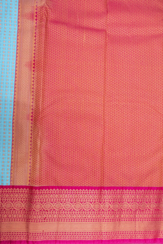 PINK & SKY BLUE - KANCHIPURAM KORVAI SEMI SILK SAREE