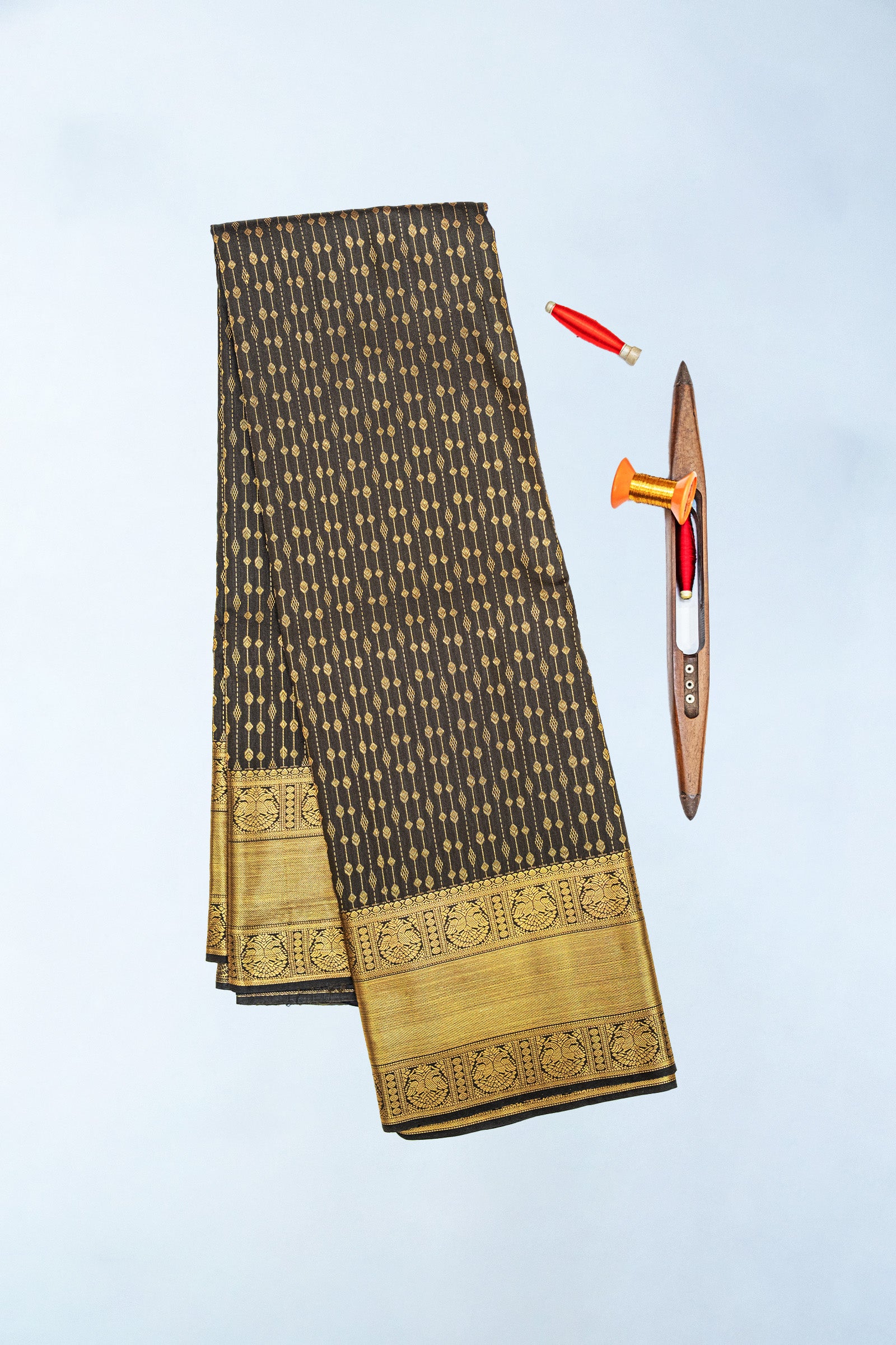 KANCHIPURAM SOFT SILK SAREE - SMALL STRIPES