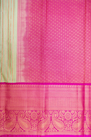 OLIVINE & RED VIOLET - SEMI KANCHIPURAM SILK SAREE