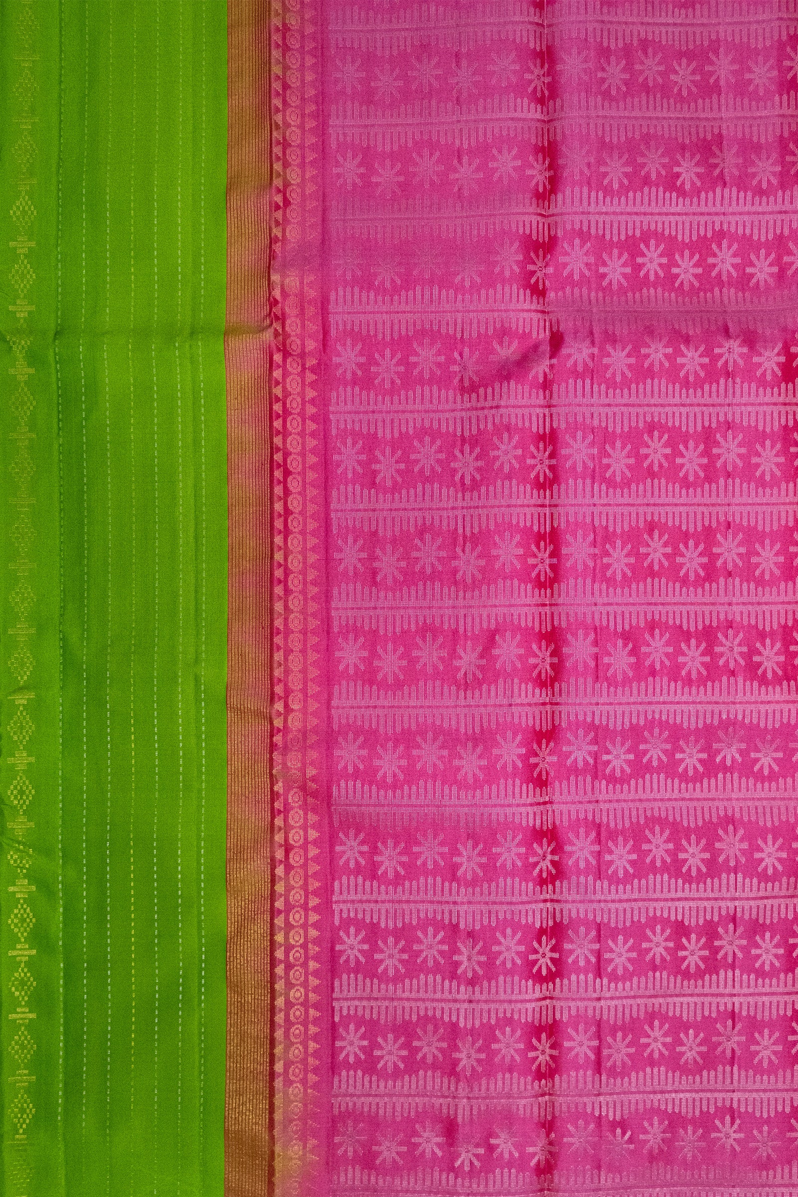 GREEN & PINK - KANCHIPURAM HANDLOOM PURE SILK SAREE