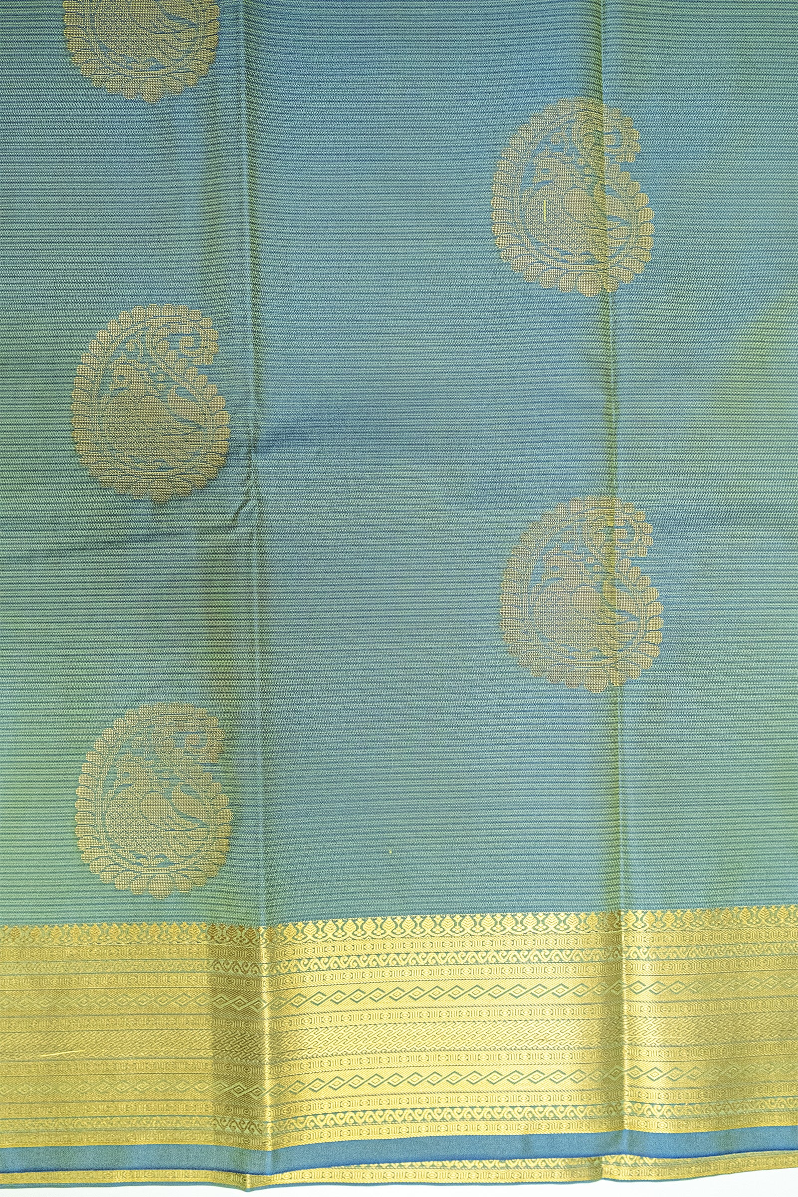 LIGHT GREEN & GOLD - KANCHIPURAM SOFT SILK SAREE