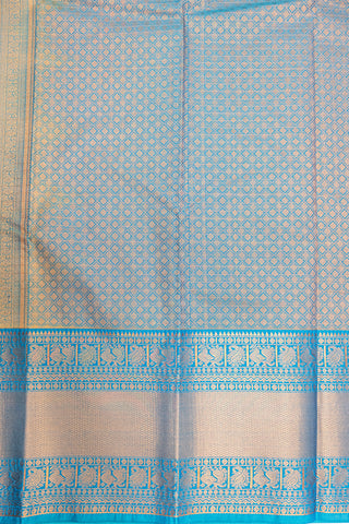 SALMON & BLUE - KANCHIPURAM KORVAI SEMI SILK SAREE