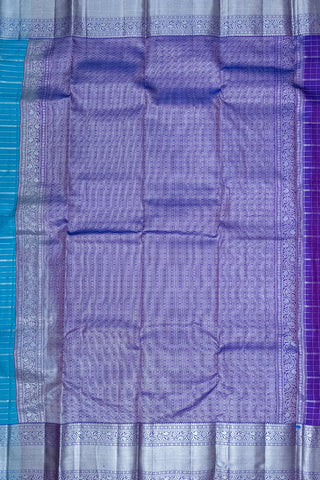 PURPLE & SKY BLUE - DHARMAVARAM HANDLOOM PURE SILK SAREE