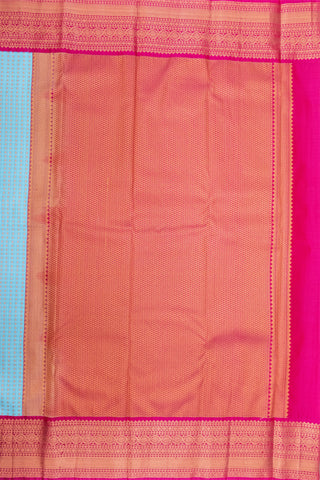 PINK & SKY BLUE - KANCHIPURAM KORVAI SEMI SILK SAREE