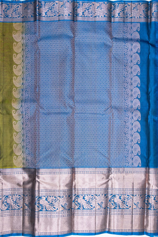 OLIVE & BLUE - DHARMAVARAM HANDLOOM PURE SILK SAREE