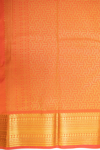 CARROT ORANGE & GOLD - KANCHIPURAM SOFT SILK SAREE