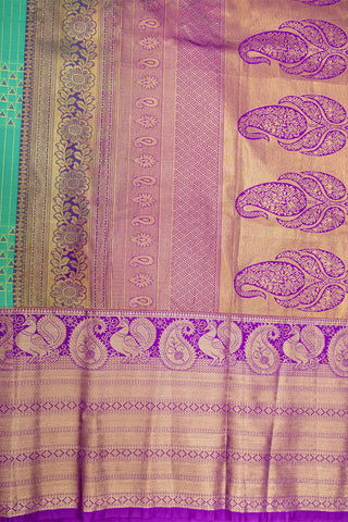 CGREEN & PURPLE - SEMI KANCHIPURAM SILK SAREE