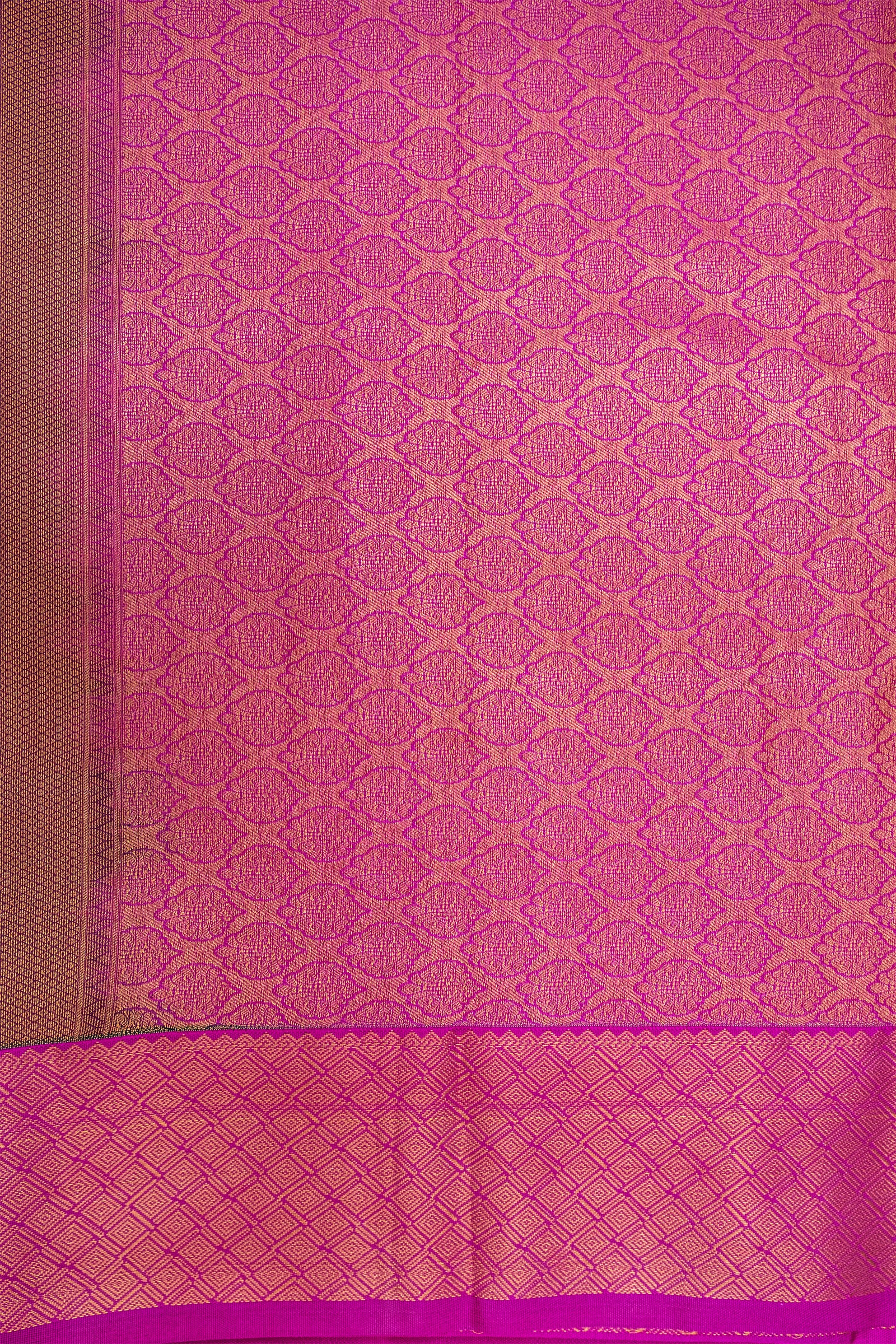 DARK SLATE GREY & PINK - SEMI KANCHIPURAM SILK SAREE