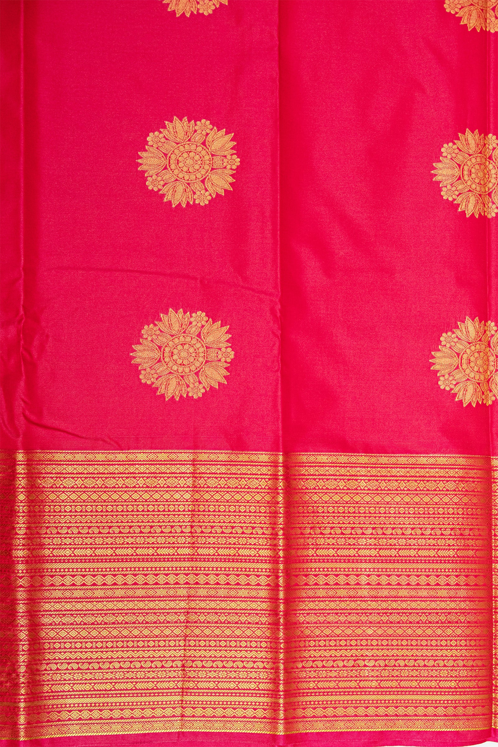 KANCHIPURAM SOFT SILK SAREE - FLOWER MOTIFS