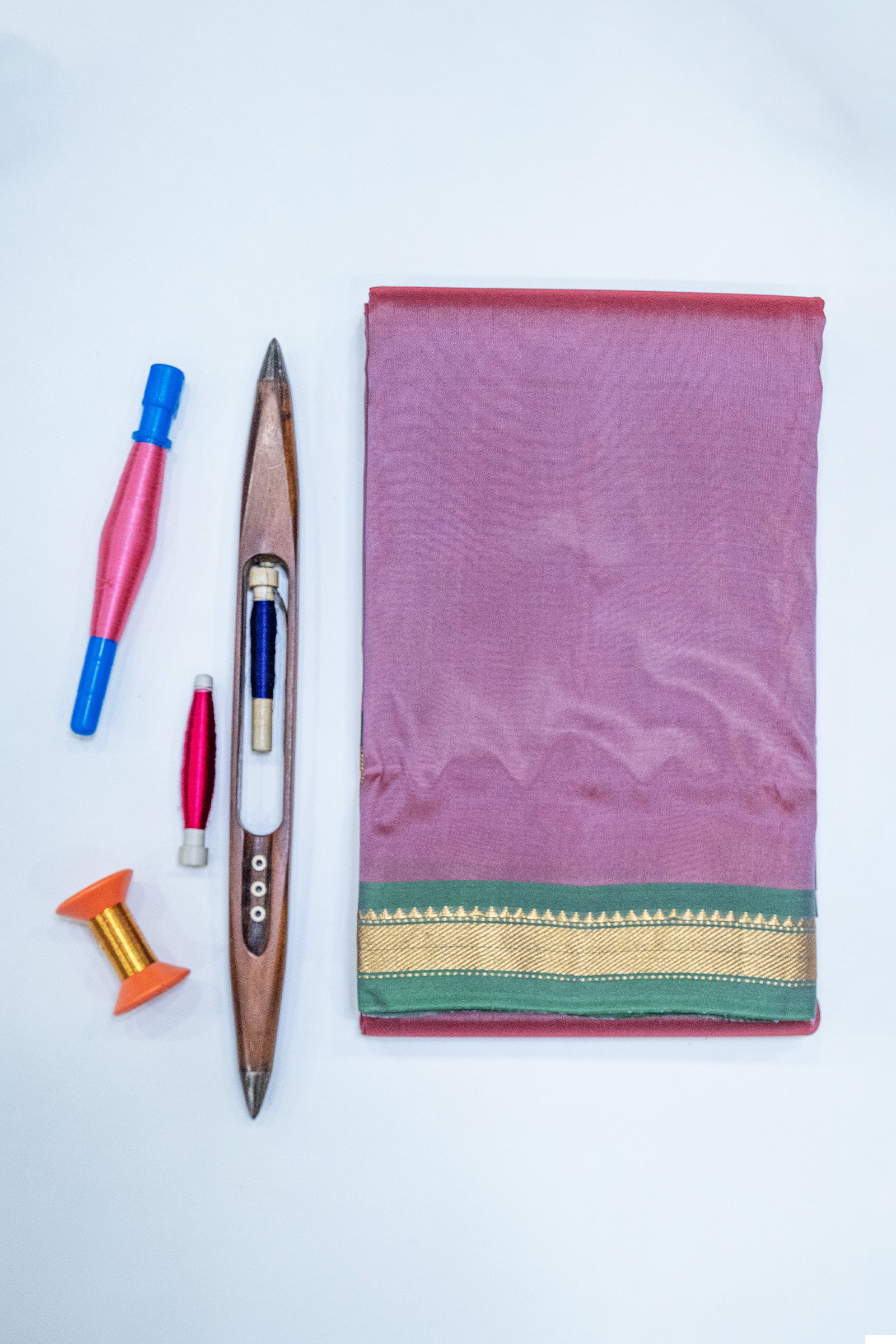 KANCHI TAPE BORDER PLAIN SEMI SOFT SILK SAREE