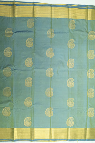 LIGHT GREEN & GOLD - KANCHIPURAM SOFT SILK SAREE