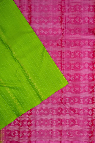 GREEN & PINK - KANCHIPURAM HANDLOOM PURE SILK SAREE